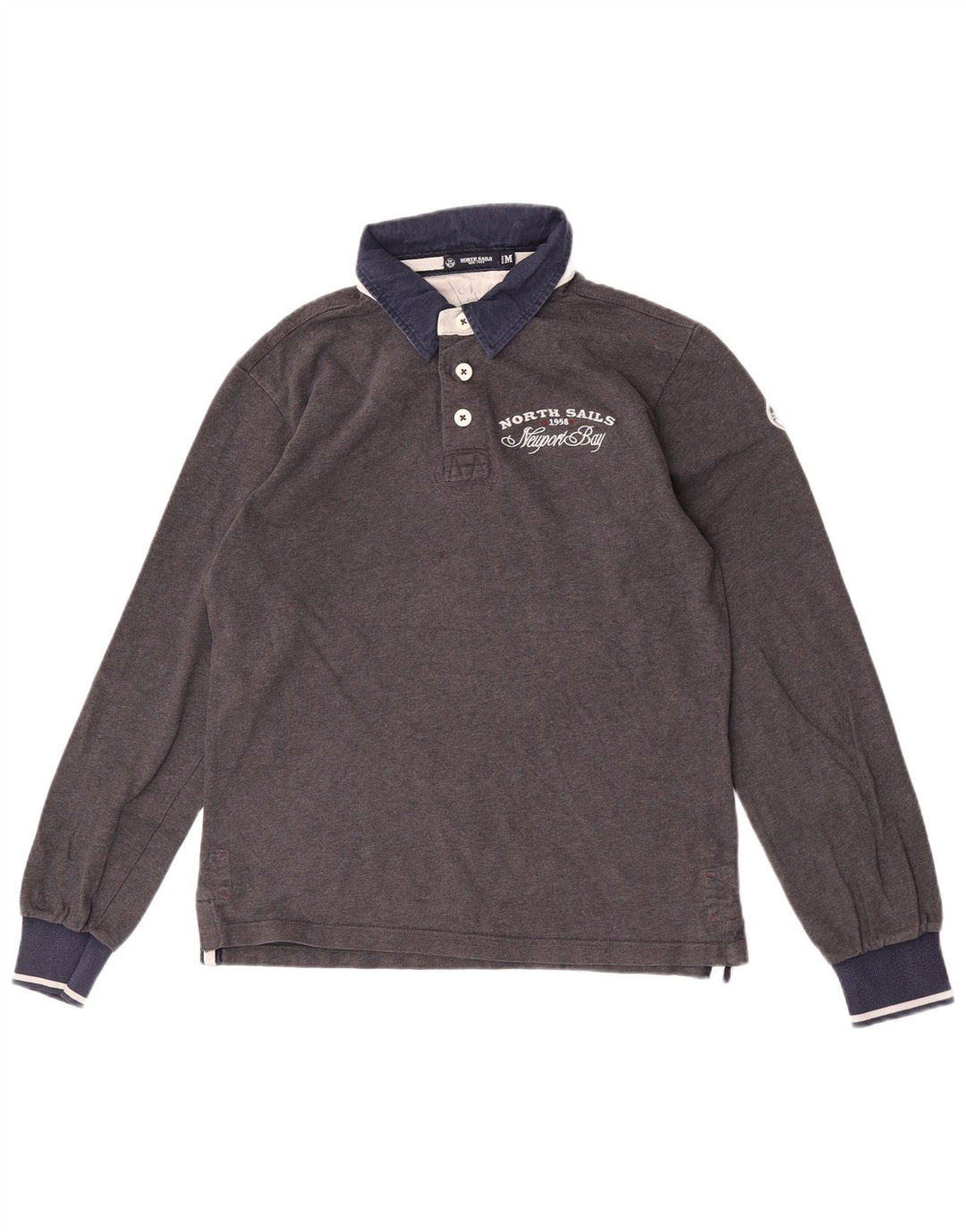 Tricou polo grafic rugby pentru bărbați North Sails, gri mediu, bloc de culoare