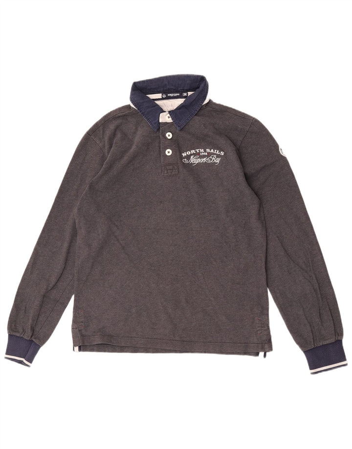 Tricou polo grafic rugby pentru bărbați North Sails, gri mediu, bloc de culoare