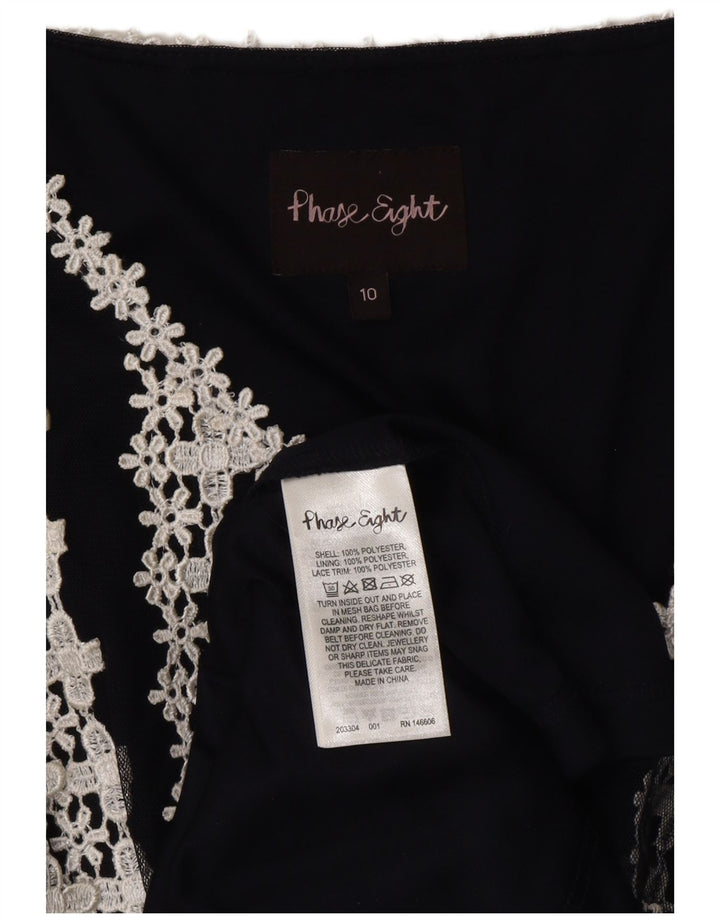 Rochie maxi fără mâneci pentru femei PHASE EIGHT UK 10 mic albastru marin Floral