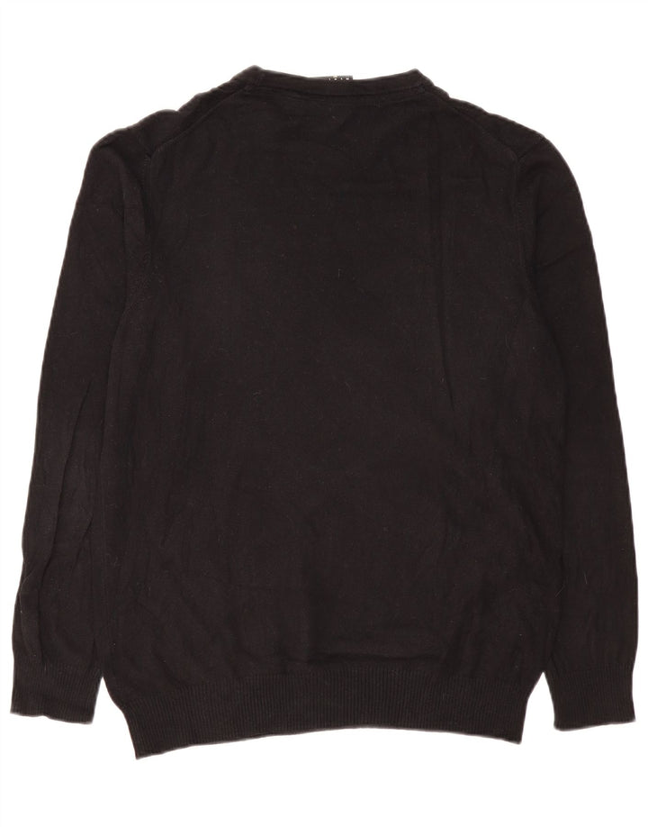 Pulover Lyle & Scott pentru bărbați, cu gât crew, bumbac mediu negru