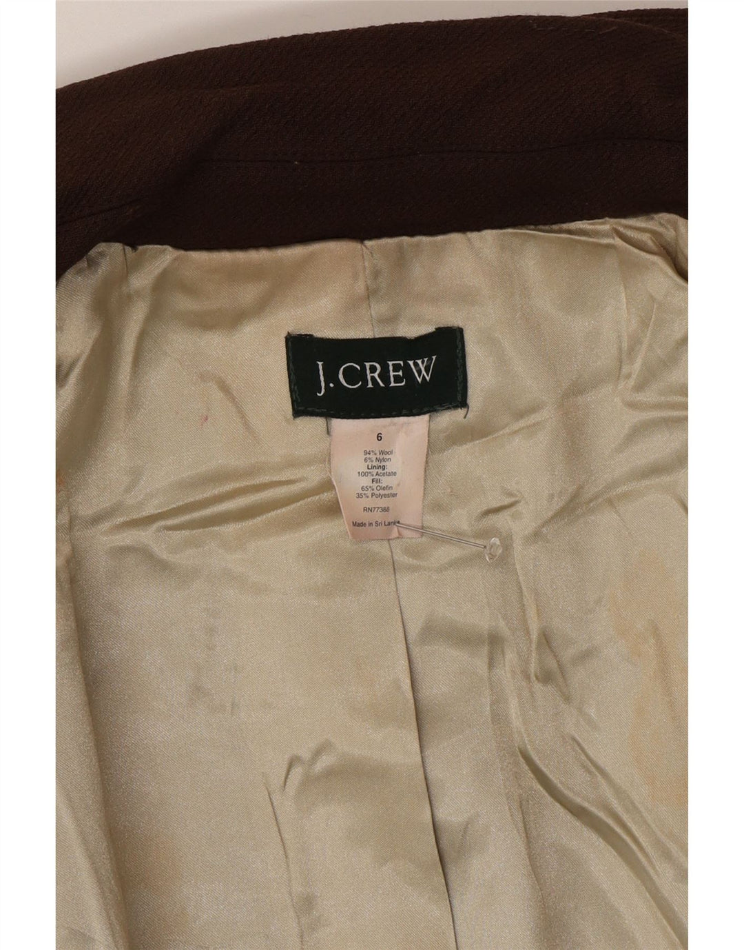 Pardesiu pentru femei J. Crew US 6 Medium Brown Wool