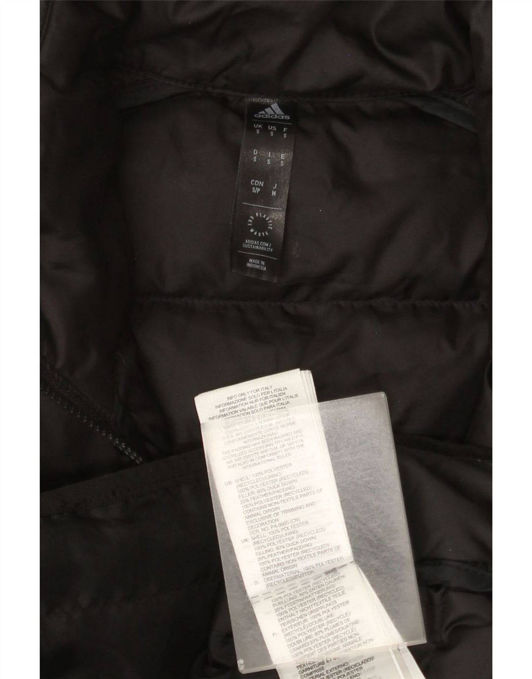 Jachetă căptușită pentru bărbați Adidas UK 36 Poliester negru mic