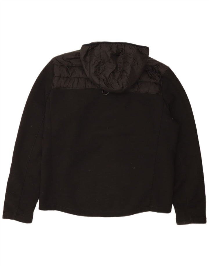 Jachetă căptușită cu glugă pentru bărbați Zara UK 40 mare, negru, bumbac