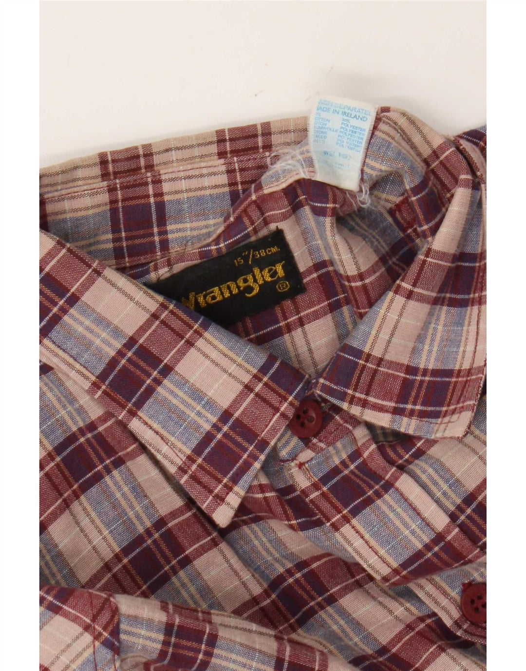 Cămașă de flanel pentru bărbați Wrangler Mărimea 38 15 Bumbac cu carouri roșu mediu