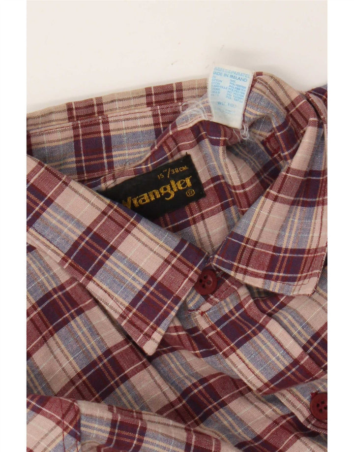Cămașă de flanel pentru bărbați Wrangler Mărimea 38 15 Bumbac cu carouri roșu mediu