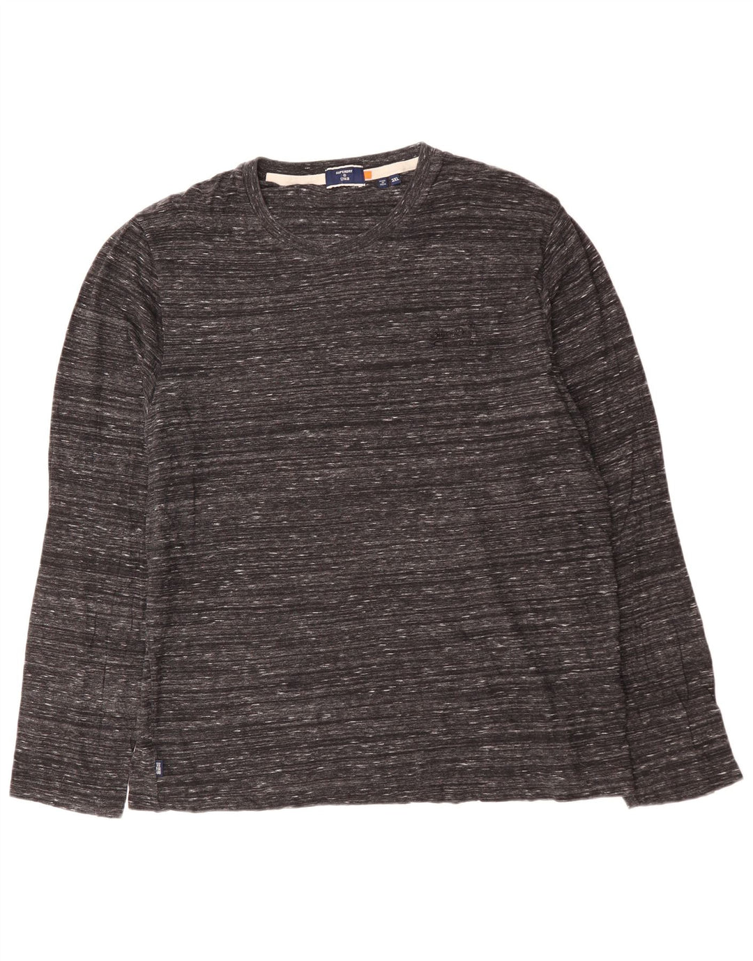 SUPERDRY Top pentru bărbați cu mânecă lungă 3XL, bumbac cu pete gri