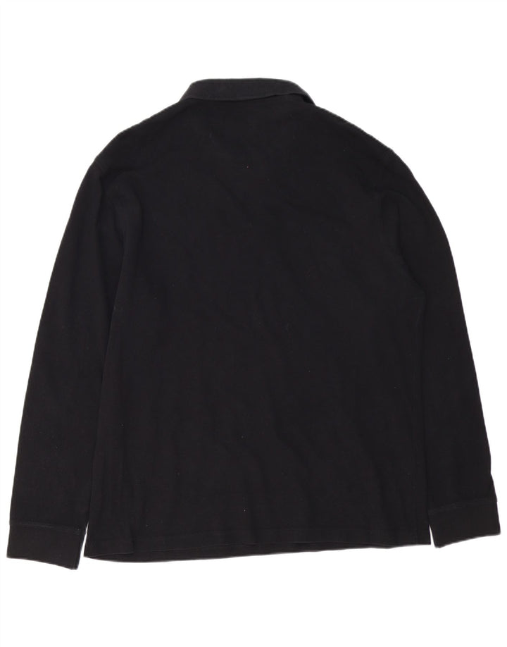 BARBOUR Tricou polo cu mânecă lungă pentru bărbați 2XL bumbac negru