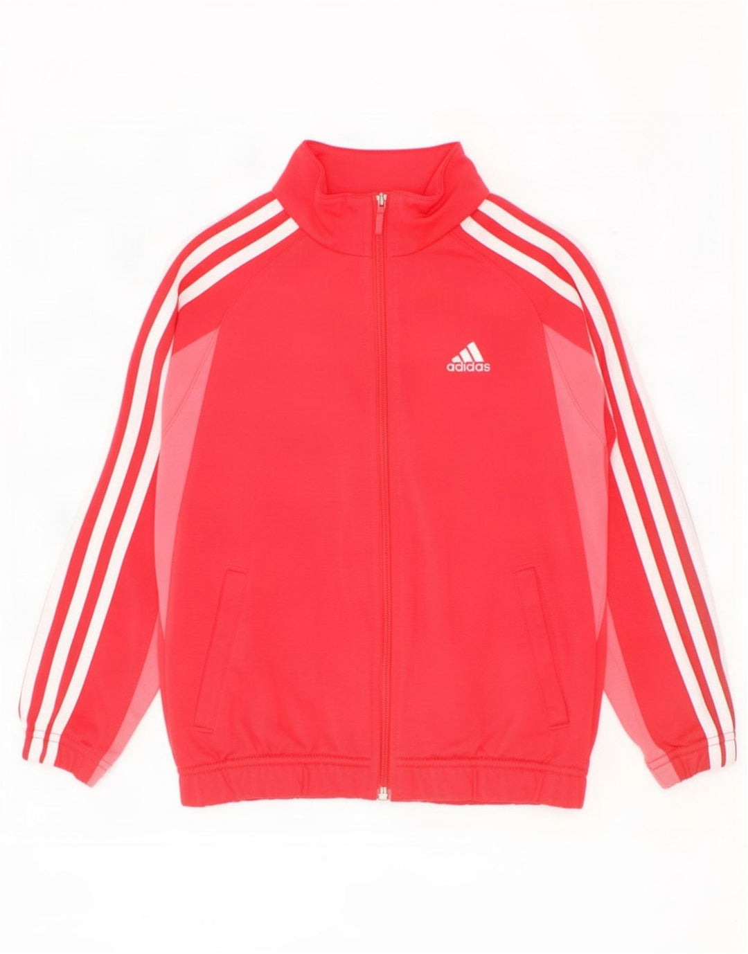 Jachetă de trening pentru fete Adidas 7-8 ani Poliester color bloc roșu