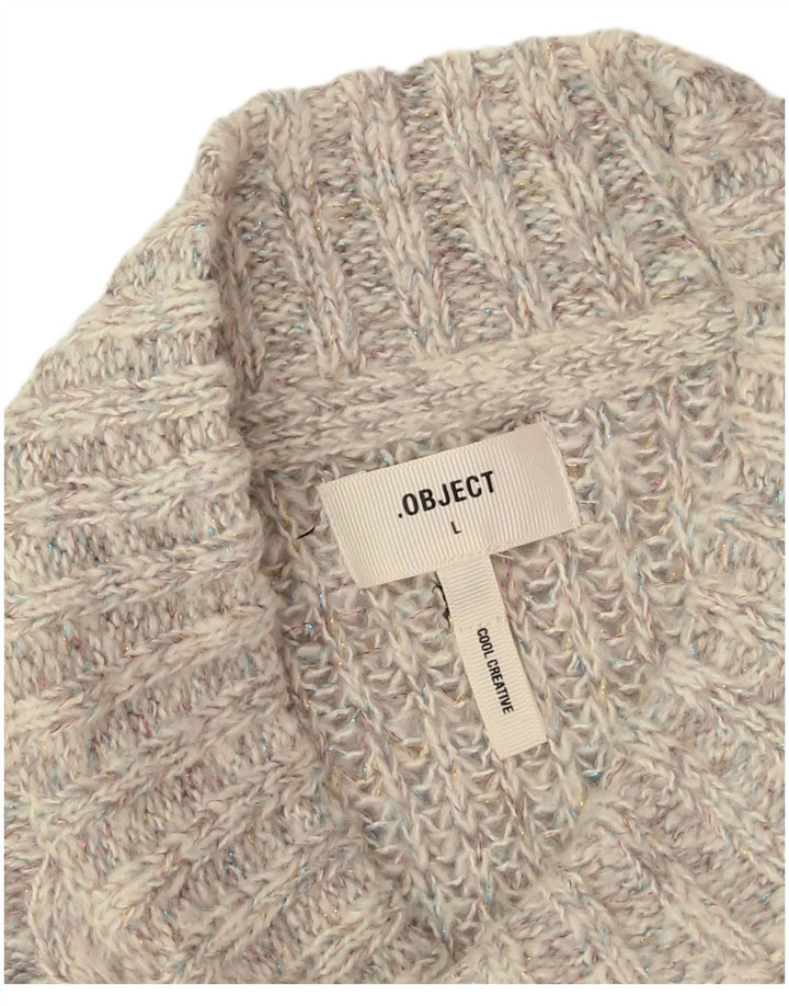 Object Pulover cu gât rotund pentru femei UK 16 Large Gri Acrilic