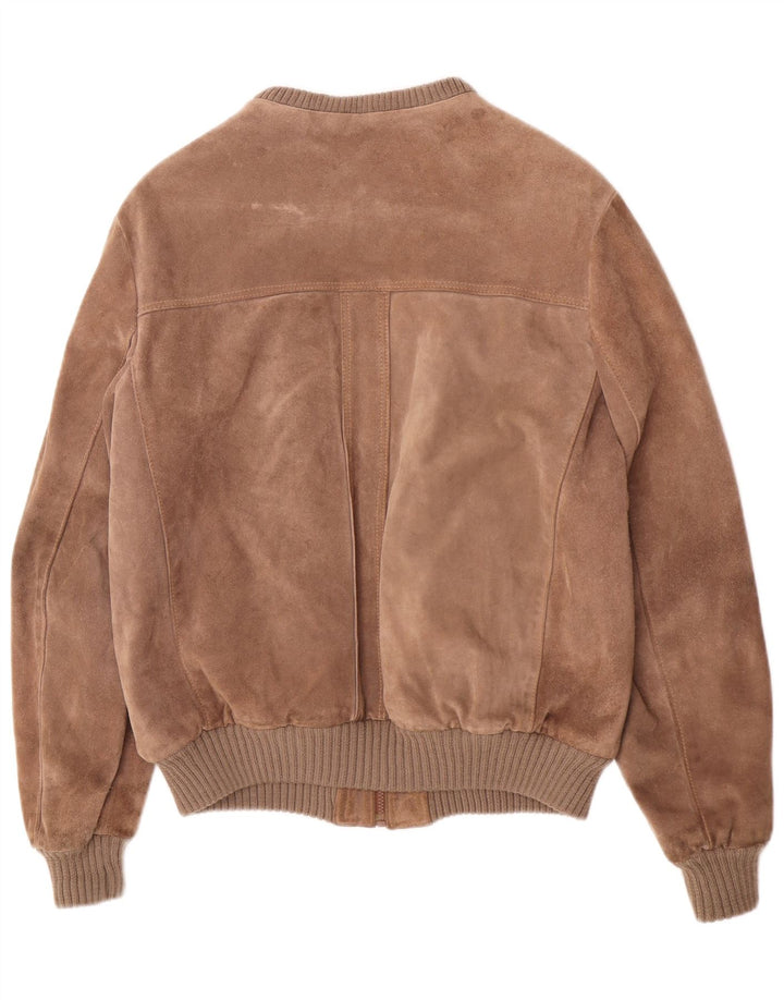 Bomber Vintage pentru bărbați din piele intoarsa UK 38 Maro Mediu