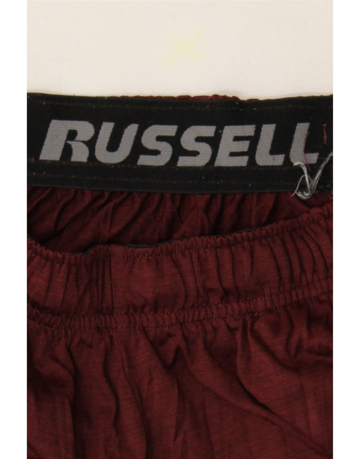 RUSSELL ATHLETIC Mens Sport Shorts Small  Burgundy Colourblock Polyester Vintage Russell Athletic and Second-Hand Russell Athletic from Messina Hembry 