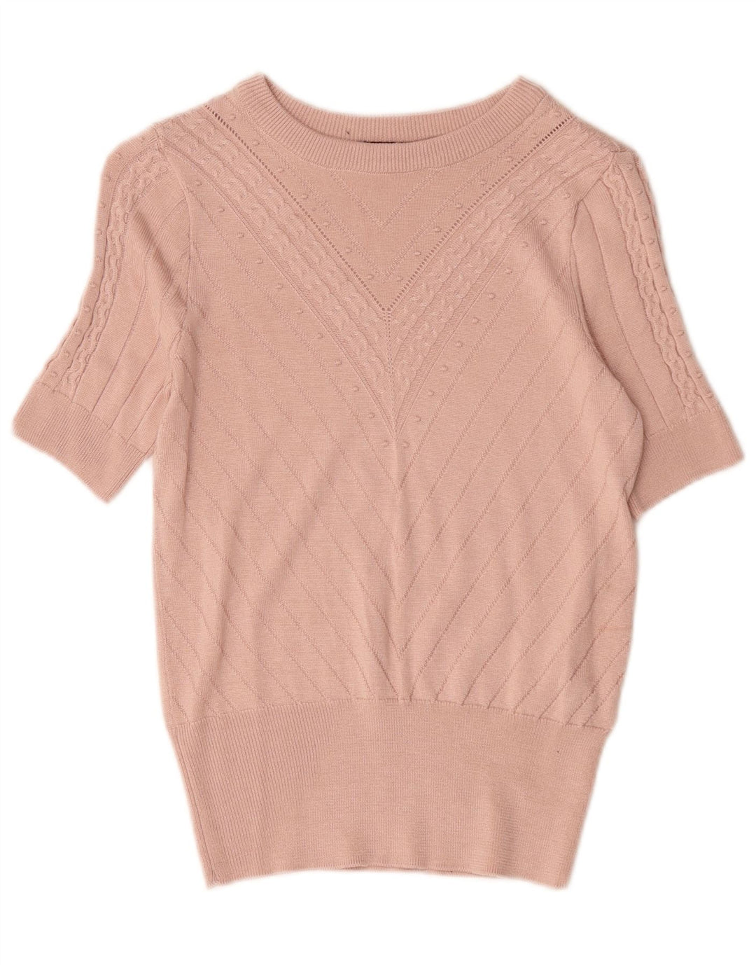 Pulover pentru femei Marks & Spencer cu decolteu rotund UK 8 mic roz