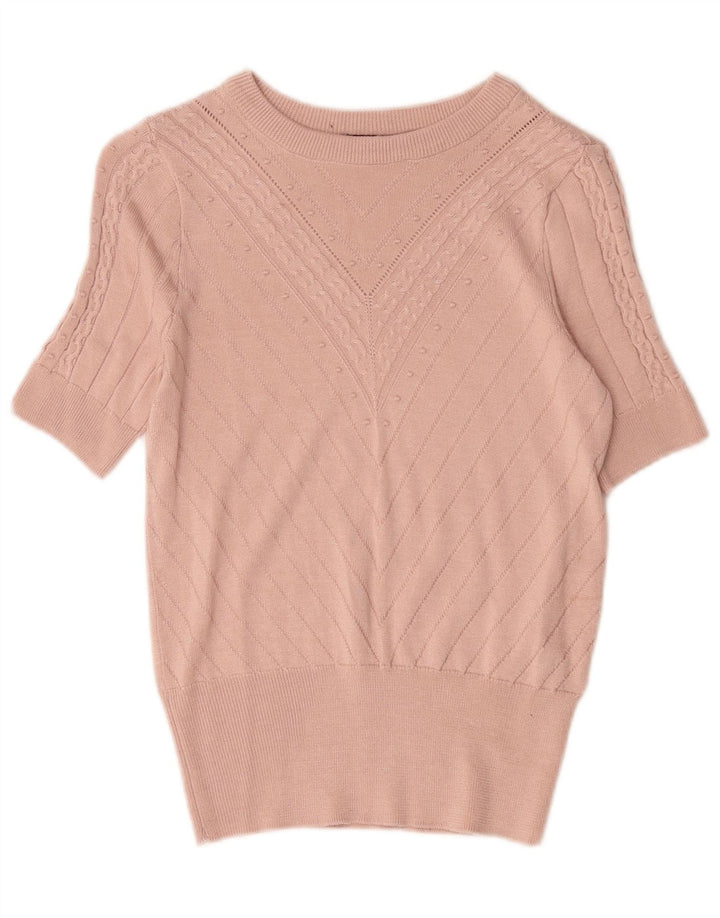 Pulover pentru femei Marks & Spencer cu decolteu rotund UK 8 mic roz
