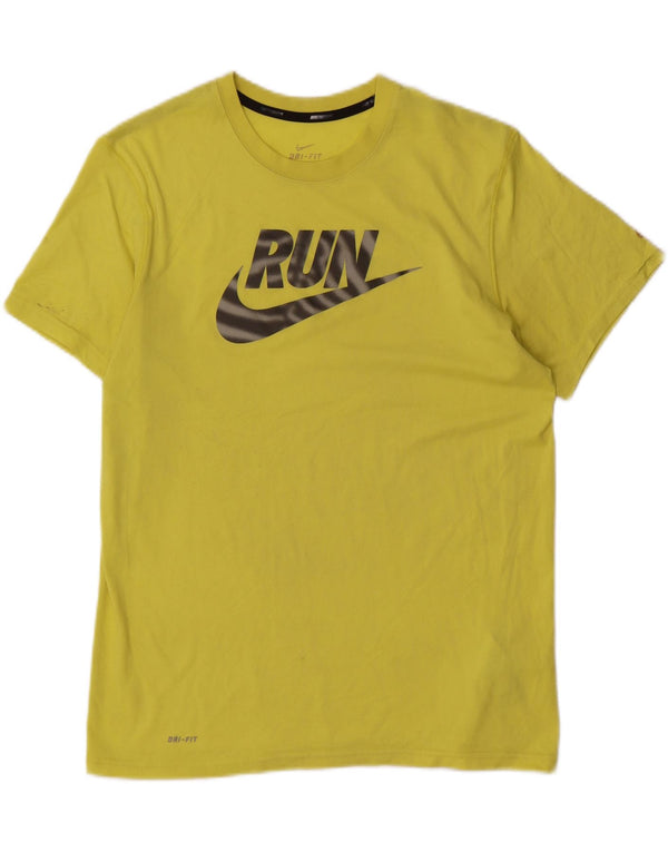 Tricou grafic Nike Dri Fit pentru bărbați Top Poliester galben mediu