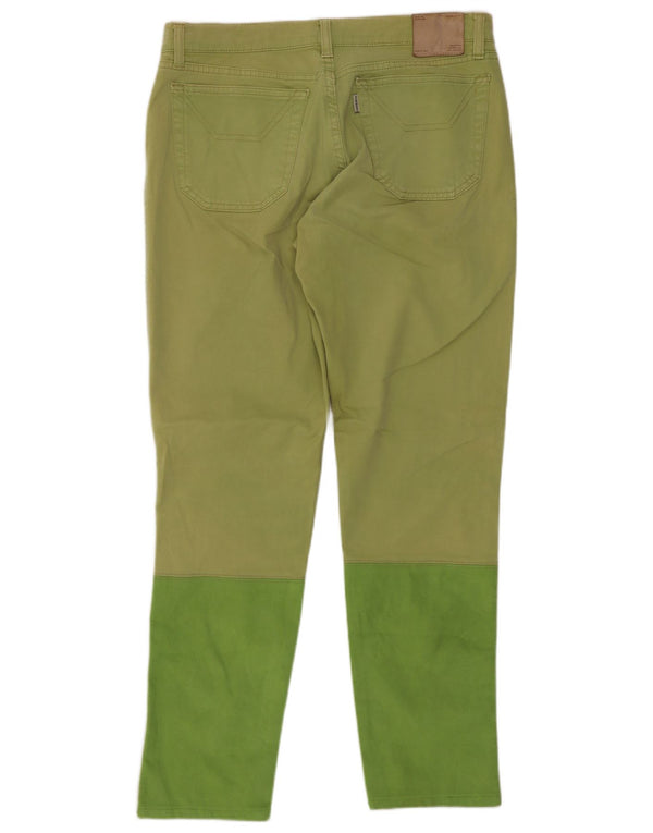 Blugi Jeckerson pentru femei Crop Slim W31 L27 Colorblock verde