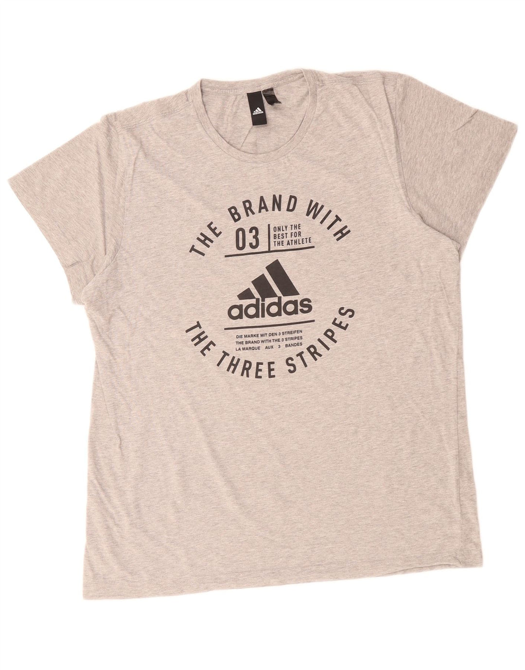 Tricou grafic pentru bărbați Adidas Top, bumbac, gri mediu