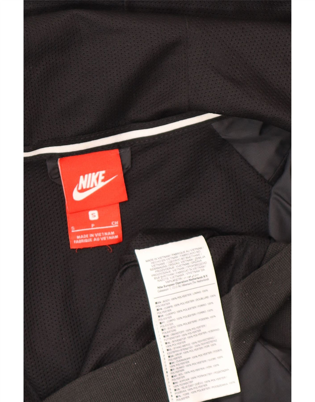 Jachetă de ploaie cu glugă pentru bărbați Nike UK 36 Poliester negru mic