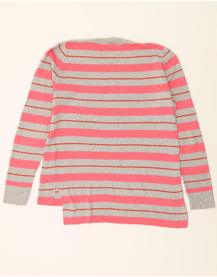 OASIS Womens Oversized Crew Neck Jumper Sweater UK 10 Small Pink Striped Vintage Oasis and Second-Hand Oasis from Messina Hembry 