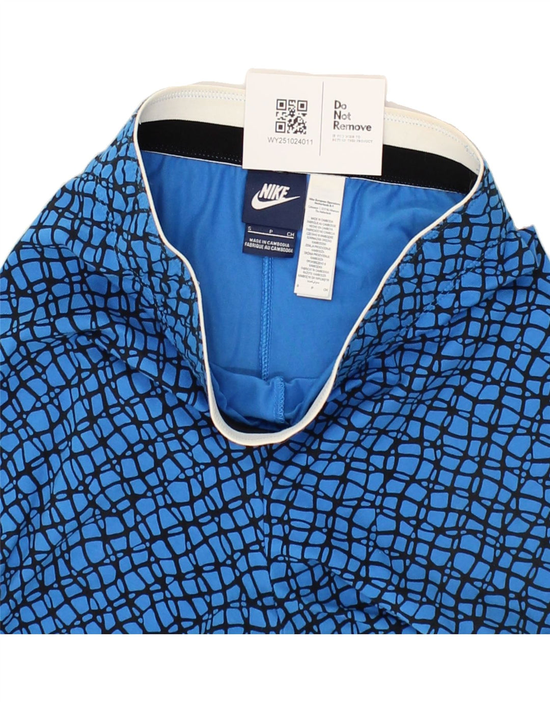 NIKE Womens Abstract Pattern Slim Leggings UK 10 Small  Blue Cotton Vintage Nike and Second-Hand Nike from Messina Hembry 