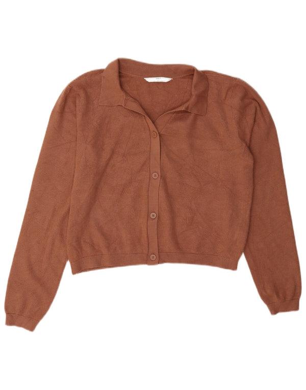 Pulover cardigan crop Marks & Spencer pentru fete 14-15 ani, maro, vascoza