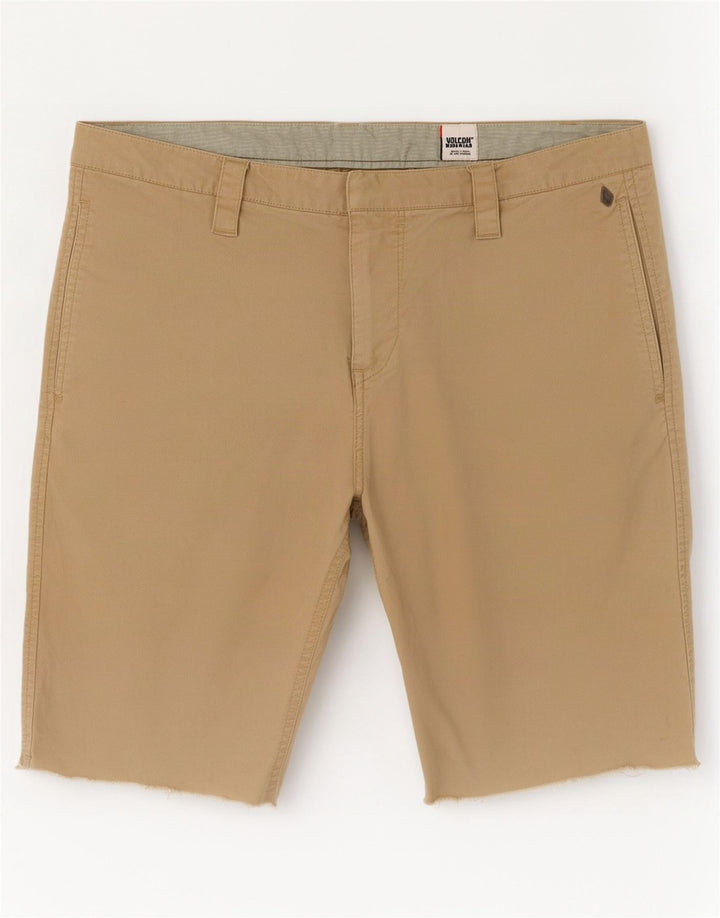 Pantaloni scurți chino pentru îmbrăcăminte de lucru pentru bărbați Volcom W34, bumbac maro mare