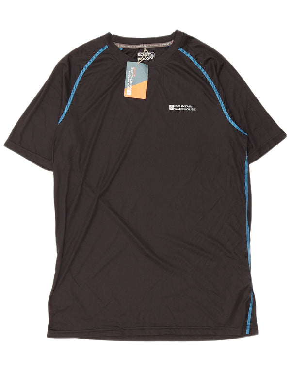 Mountain Warehouse Mens T-Shirt Top Medium Black Polyester