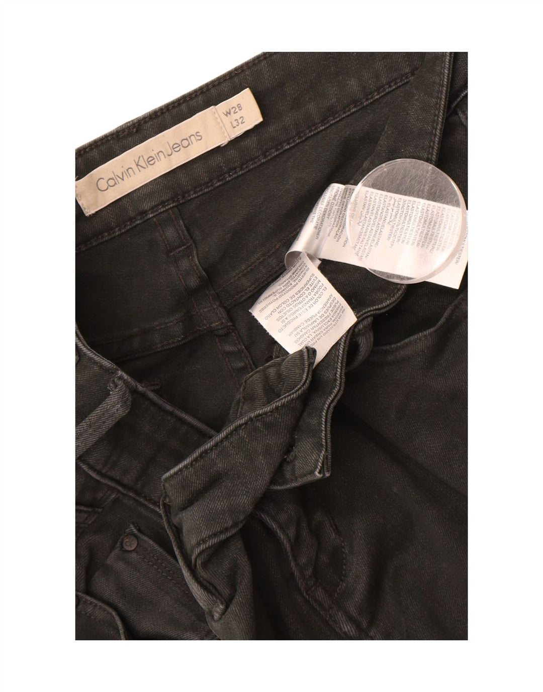 CALVIN KLEIN Womens Slim Jeans W28 L32 Grey Cotton