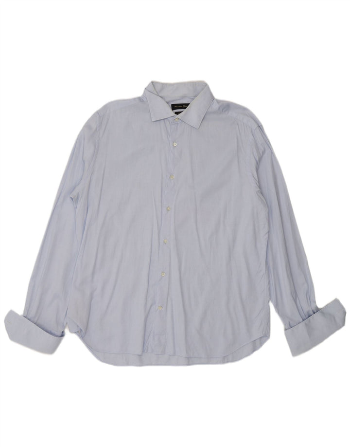 MASSIMO DUTTI Mens Shirt EU 44 XL Blue Cotton