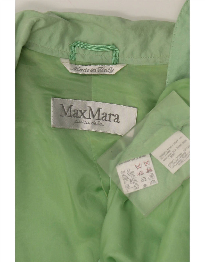 Jachetă Blazer pentru femei Max Mara cu 1 nasture UK 14 Mătase verde medie
