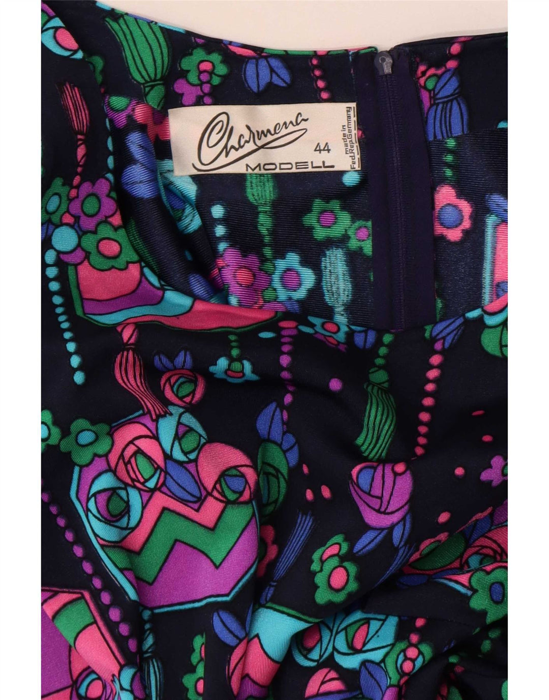 Rochie A-Line Maxi Vintage pentru Femei IT 44 Medium Multicolor Floral Retro