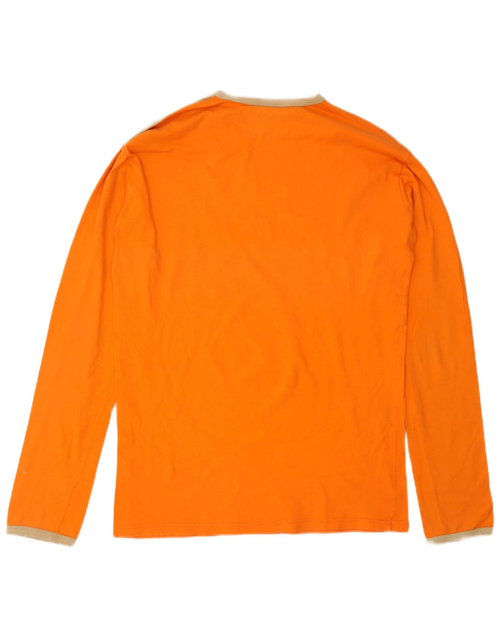 Top grafic pentru bărbați PUMA cu mânecă lungă, mare portocaliu, bumbac color bloc
