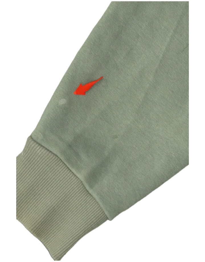 Jumper Reebok Crop Asymmetric Hoodie pentru femei UK 12/14, bumbac verde mediu