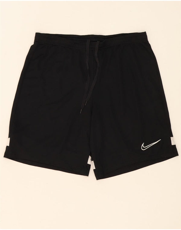 Pantaloni scurți sport Nike Dri Fit pentru bărbați, poliester cu pături negru medii