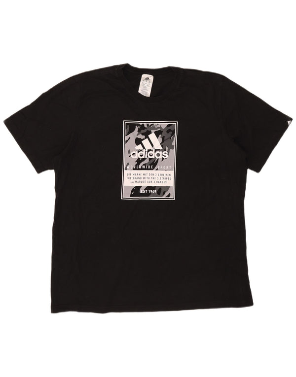 Tricou grafic pentru bărbați Adidas Top XL bumbac negru