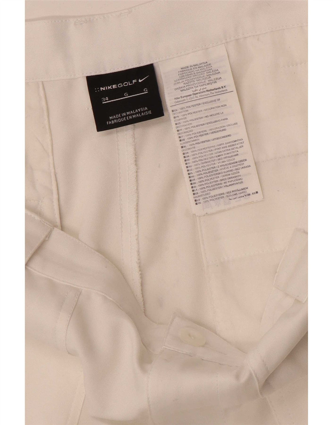 Pantaloni scurți chino pentru bărbați Nike W34 Poliester alb mare