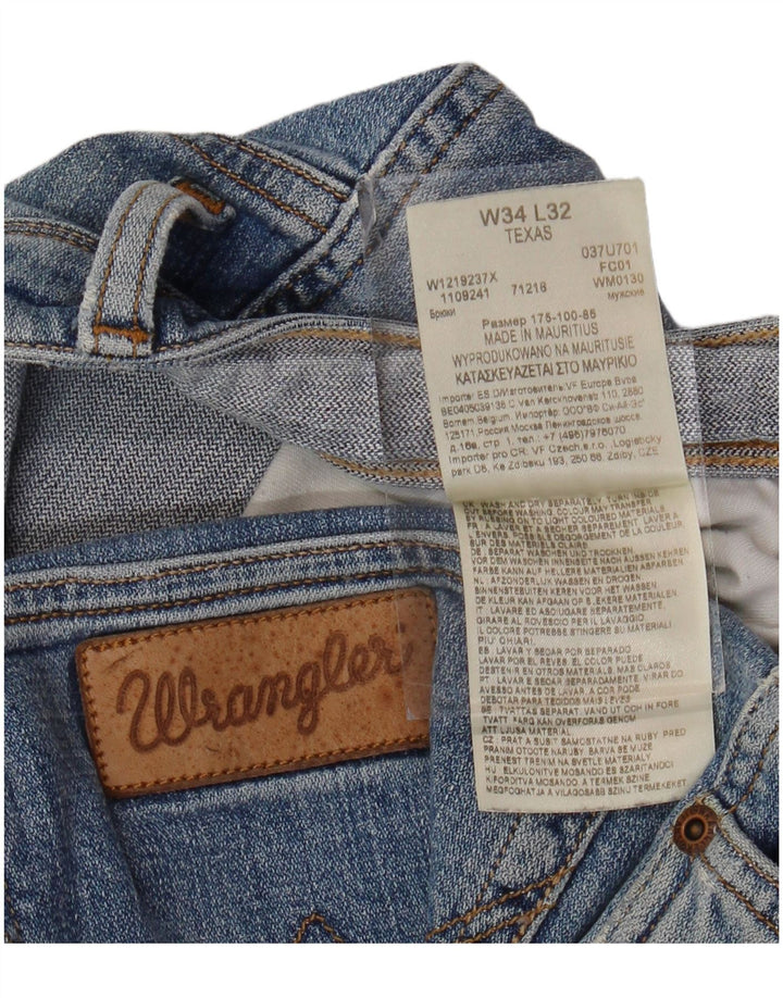 WRANGLER Blugi drepte pentru bărbați Texas W34 L32 Bumbac albastru