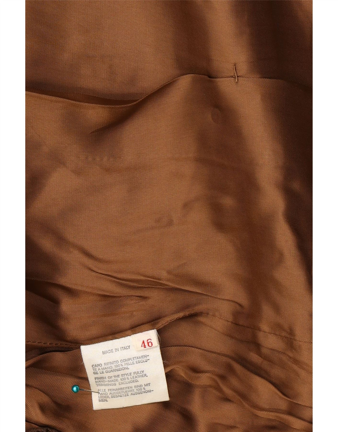 Jachetă vintage de damă din piele intoarsa cu 3 nasturi IT 46 din piele maro mare
