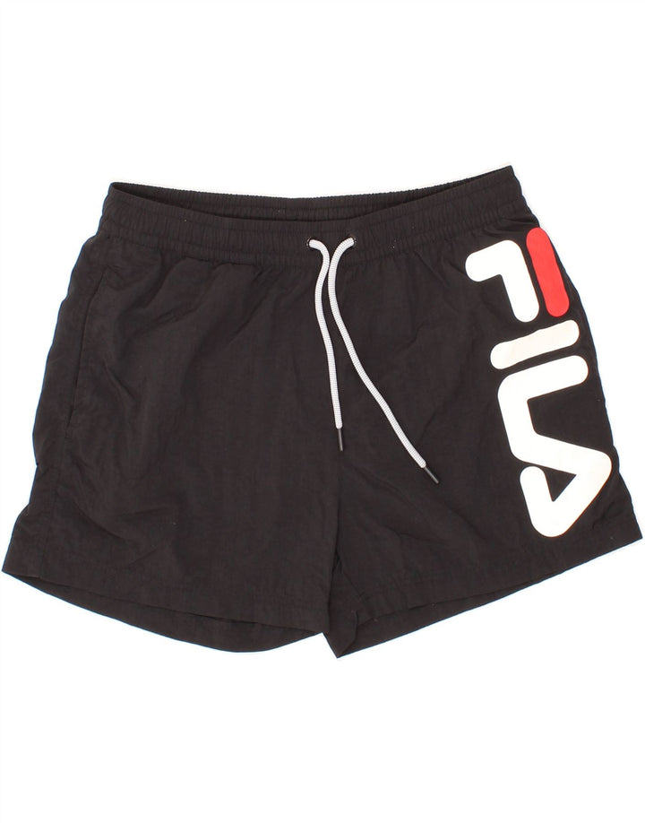FILA Mens Graphic Sport Shorts Small  Black Polyester Vintage Fila and Second-Hand Fila from Messina Hembry 