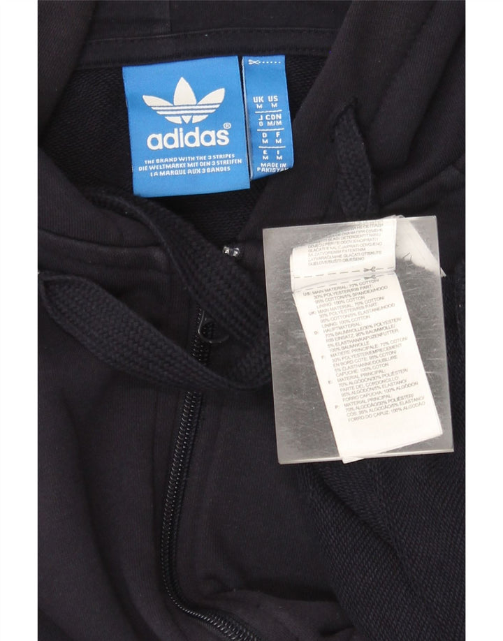 Pulover Adidas pentru bărbați, cu fermoar, bumbac, albastru, mediu