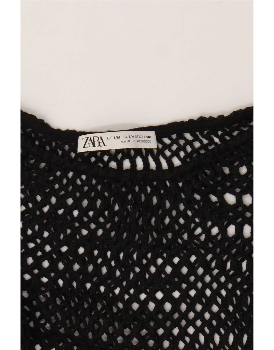 Top din croșetat pentru femei Zara UK 10 Small Black