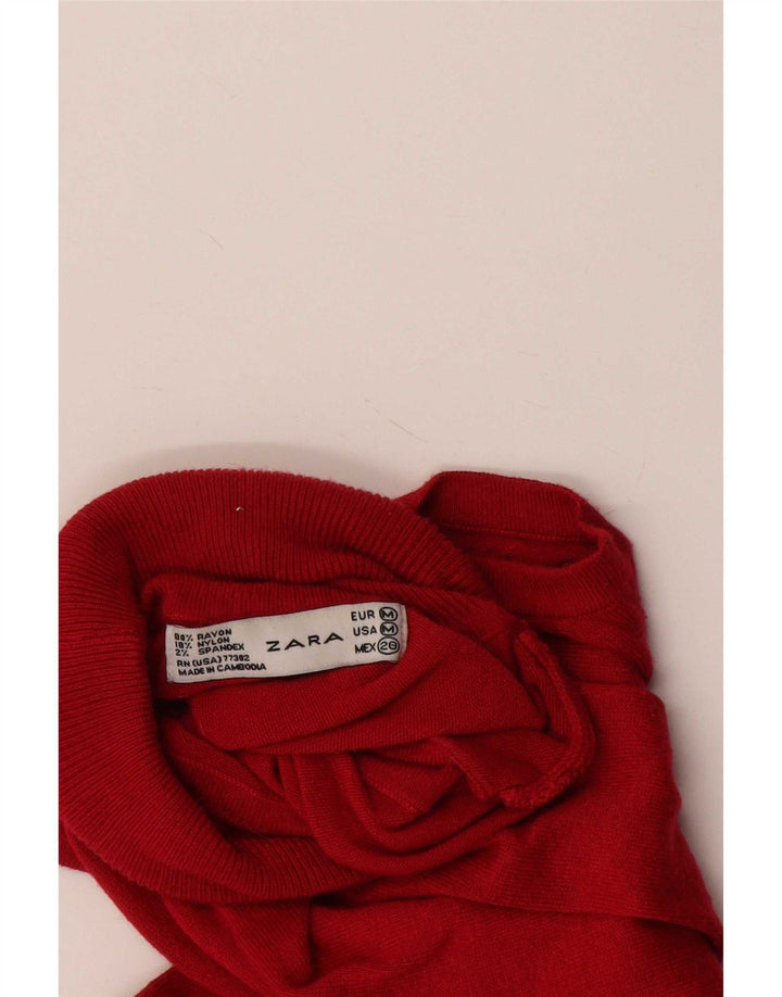 Vesta Zara Femei Tank Top UK 12 Medium Red Rayon