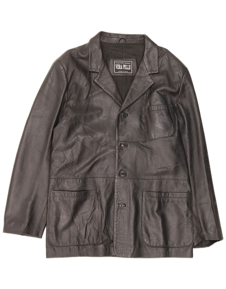 Geacă de piele vintage pentru bărbați IT 52 XL neagră
