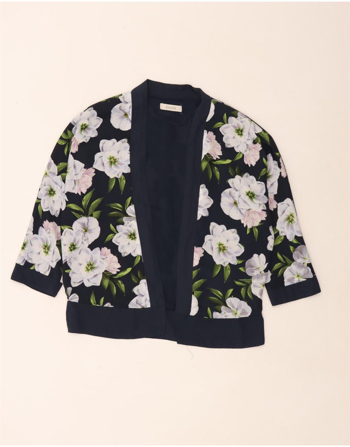 Top cardigan supradimensionat pentru femei Oasis UK 12 Medium Bleumarin Floral