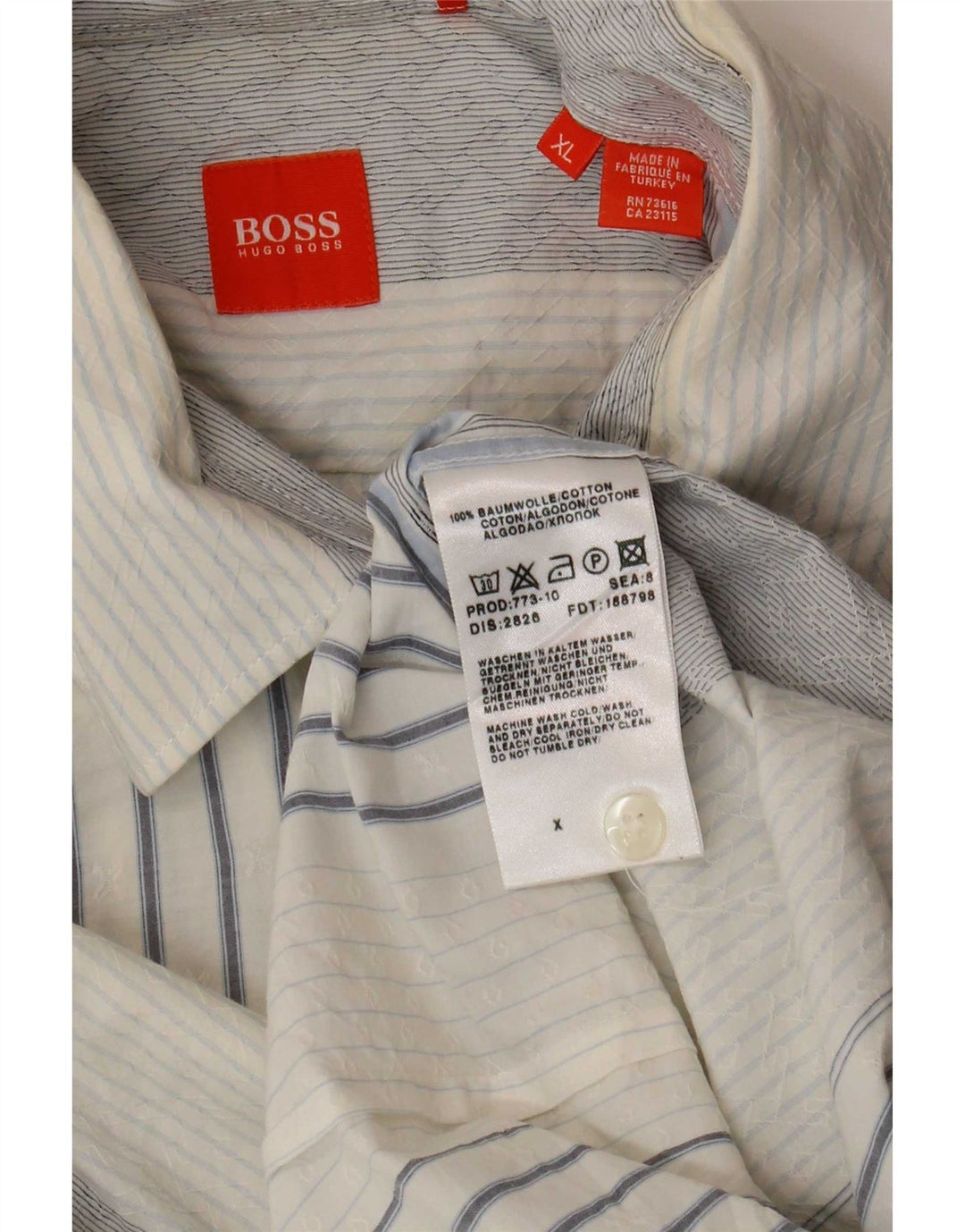 Cămașă pentru bărbați Hugo Boss XL, bumbac cu dungi albastre