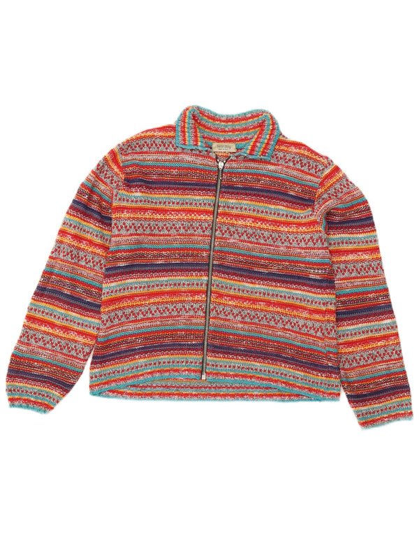Wit Boy Pulover Crop Cardigan pentru Femei UK 12 Mediu Multicolore în dungi