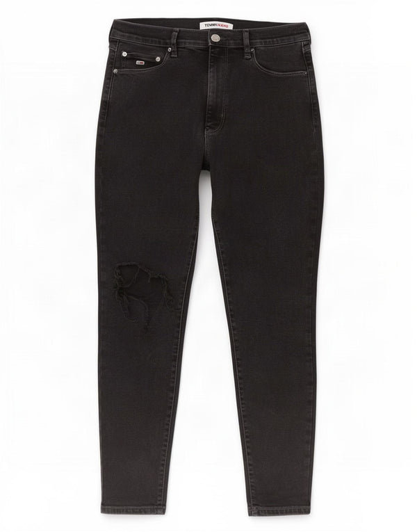 Tommy Hilfiger Womens Melany Distressed Skinny Jeans W31 L28 Black