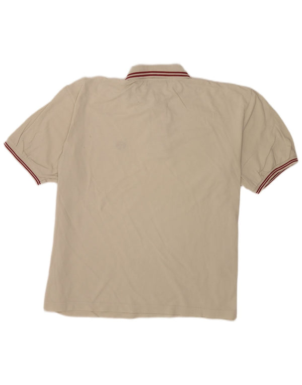 Tricou polo Sergio Tacchini pentru bărbați 2XL din bumbac cu dungi alb