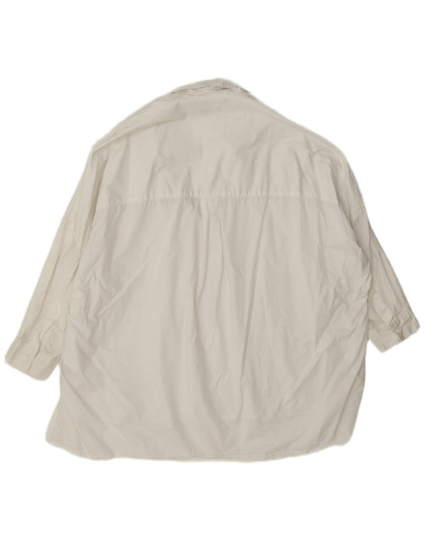 Cămașă pulover supradimensionată pentru femei, French Connection, mânecă 3/4, UK 18 XL, albă