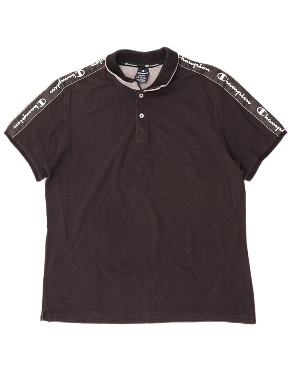 Champion Mens Graphic Polo Shirt Large Black