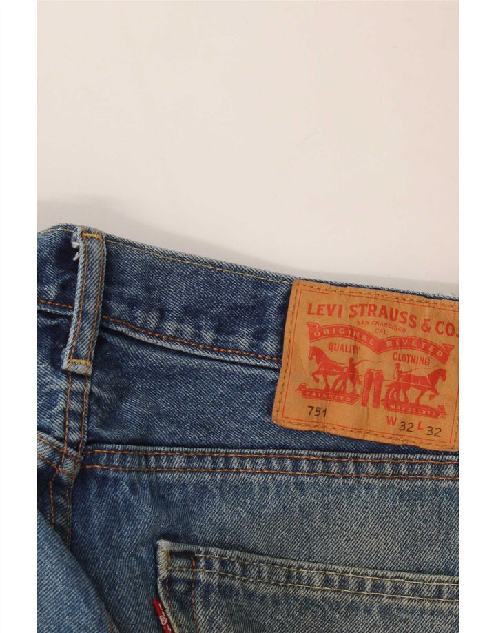 Blugi drepti pentru bărbați Levi's 751 W32 L32 Bumbac albastru